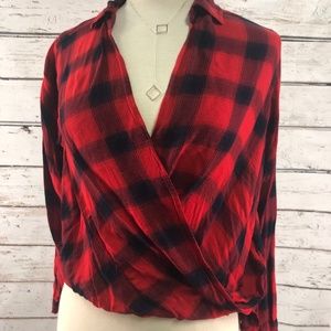 Hollister Twist Front Flannel Size Med